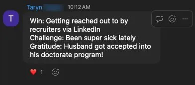 Win Getting reached out to by Ge recruiters via Linkedin Challenge Been super sick lately - verified client result, Lindsay Mustain coaching